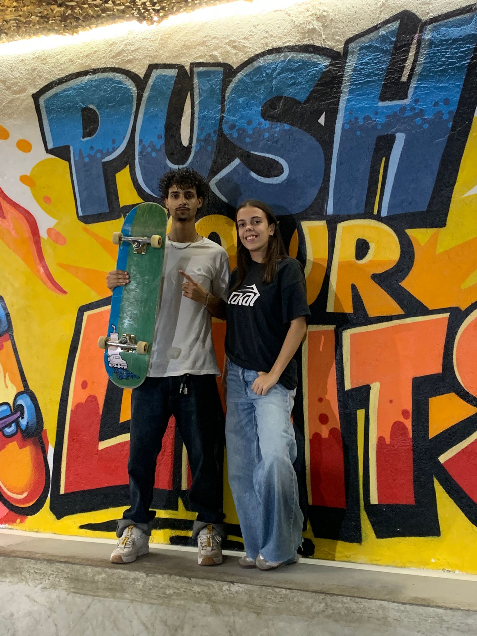 Famílias e amigos na pista
